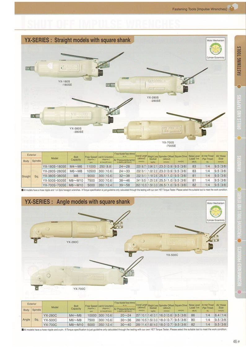 Yokota Straight YX-180S, YX-280S, YX-380S, YX-500S, YX-700S